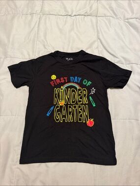 The Children's Place Black "First Day of Kindergarten" Graphic Tee